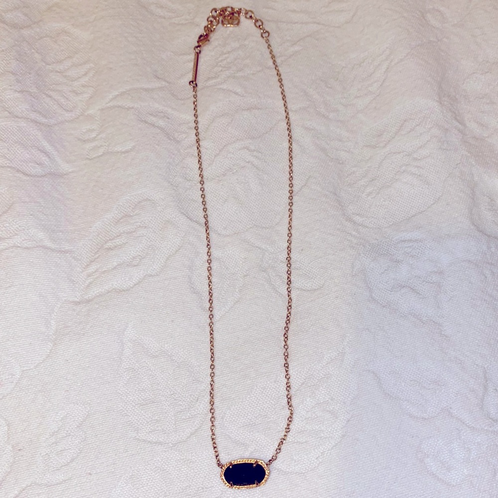 Kendra Scott Rose Gold and Black Necklace